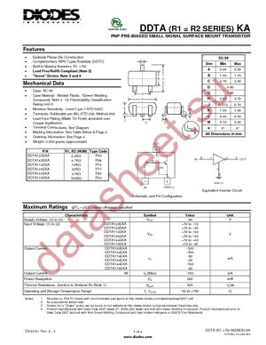 DDTA114EKA-7-F datasheet  